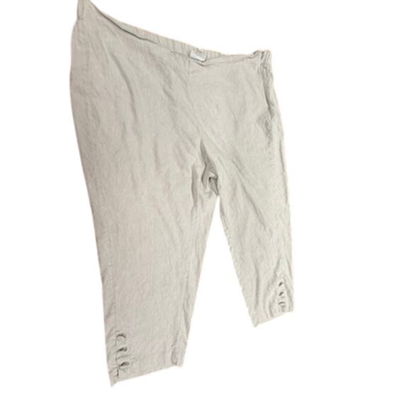 "J.JILL" Linen Stretch Women's Capris  Side Zip SZ 3X Beachwear Summer Resort - Picture 1 of 10